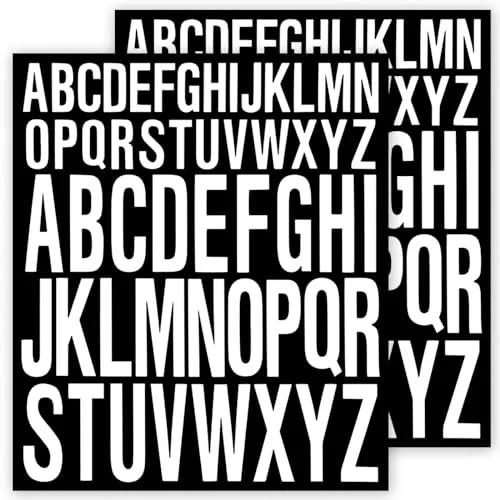 Produktbild Blatt Selbstklebende Buchstaben Aufkleber Klebebuchstaben Groß zum Aufkleben Scrapbook Wasserfeste Vinyl Alphabet für Basteln im Freien Schilder Poster Briefkasten Fenster und Auto (Weiß) 2