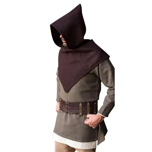 Burgschneider - Skjoldehamn Gugel Bjorn - Braun (S/M, für Damen & Herren, Wolle) - Authentische Gugel von Burgschneider für Mittelalter- und Fantasy-Events. Ideal für LARP, Festivals und Cosplay. Hergestellt aus hochwertiger Wolle, die für besten Tragekomfort sorgt.