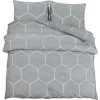vidaXL Bettwäsche-Set Grau 240x220 cm aus 100% Baumwolle - Hochwertiges Bettwäsche-Set aus 100% Baumwolle, pflegeleicht und knitterfrei. Verleiht deinem Schlafzimmer eine stilvolle Note und sorgt für ultimativen Komfort.