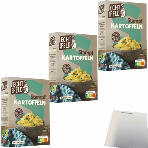 Echt vom Feld Stampfkartoffeln 3er Pack 3x180g Packung usy Block