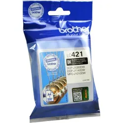 Brother Tinte LC-421BK - Original schwarze Tintenpatrone für ca. 200 Seiten, ideal für Brother DCP-J 1050 DW und MFC-J 1010 DW