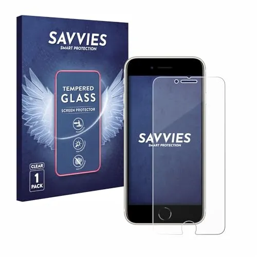 Savvies Panzer Schutz Glas für Apple iPhone SE 3 2022 9H Hartglas, Anti-Fingerprint, Displayschutz