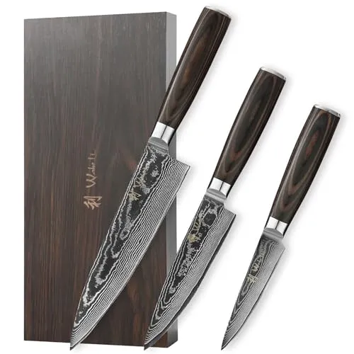 Wakoli EDIB Essentials 3er Damastmesser-Set von Wakoli