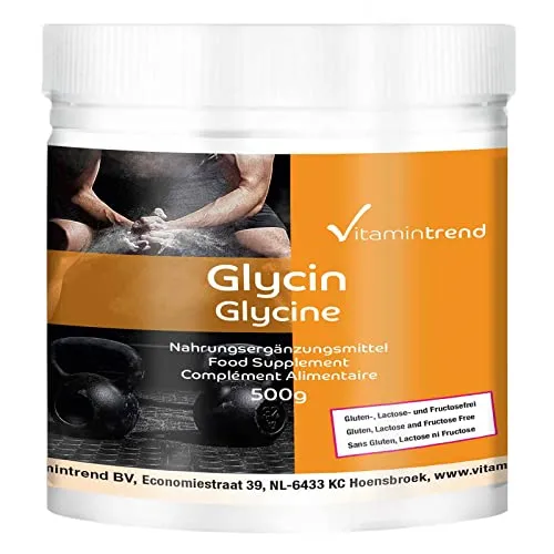 Glycin - 500g Pulver ! 5-MONATS-VORRAT ! 100% pur ohne Zusatzstoffe - Vegane Aminosäure - Großpackung | Vitamintrend