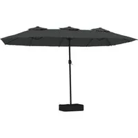 vidaXL Doppelsonnenschirm mit Kurbelmechanismus - Sonnenschirm mit stabilem Eisenmast und UV-Schutz, ideal für Garten und Terrasse. Der Kurbelmechanismus ermöglicht müheloses Öffnen und Schließen.