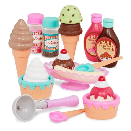 Battat Eisdiele Sweet Treats, Eiscreme-Spielset mit Portionierer