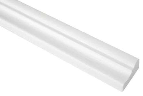 Hexim Stuckleiste CR835, 10 Meter / 5 Leisten, Stuckleisten Wand flach, PU Hartschaum & Flexibel - 2m Wandleisten modern glatt Deko Rahmenleisten Deckenzierleisten (10 Meter weiß)