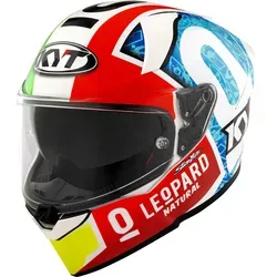 KYT R2R Max Foggia Misano 2021 Replica Integralhelm - L (59) - Motorradhelm mit stylischem Design in Weiß/Blau/Grün/Rot, bietet optimale Sicherheit und Komfort für Motorradfahrer.