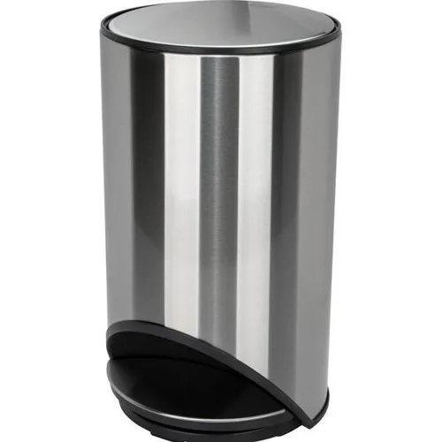 JOSEPH JOSEPH Arc Easy-Push Edelstahl-Treteimer 10L - Silber - Haushaltszubehör mit elegantem Design, großem Pedal und integriertem Staufach für Bezüge. Ideal für platzsparende Lösungen in jedem Raum.