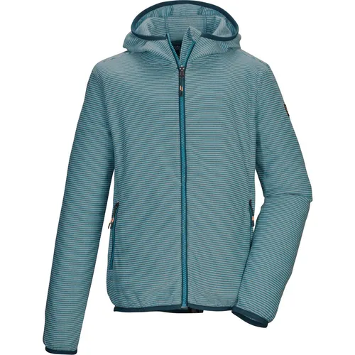 killtec KOW 246 BYS Fleece Jacket dunkel denim (00506) - Funktionsjacke für Kinder mit Kapuze, ideal als Midlayer oder Übergangsjacke. Besonders komfortabel durch elastische Bündchen und Reißverschluss mit Kinnschutz.