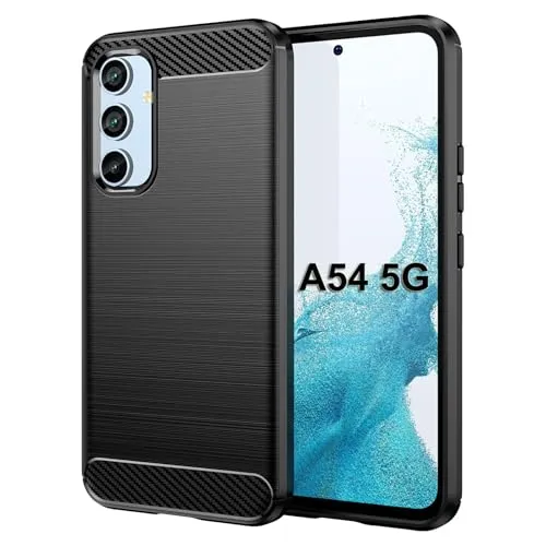betterfon Carbon Handyhülle kompatibel mit Samsung Galaxy A54 5G | Smartphone Case aus TPU-Silikon | Schwarz