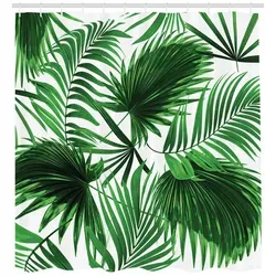 ABAKUHAUS Palmblatt Duschvorhang in grün von Abakuhaus
