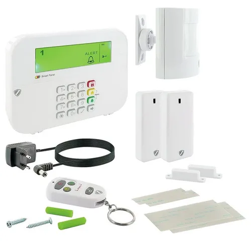 Schwaiger Funk Alarm System Green Guard Alarmanlage - Alarmanlage für Haus mit 120 dB Sirene, inklusive Fernbedienung und Bewegungssensoren für optimalen Einbruchschutz.