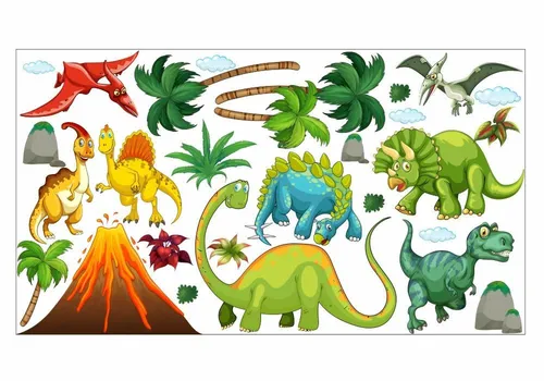 nikima Wandtattoo 017 Wandtattoo Dinosaurier - 750 x 420 mm (PVC-Folie)