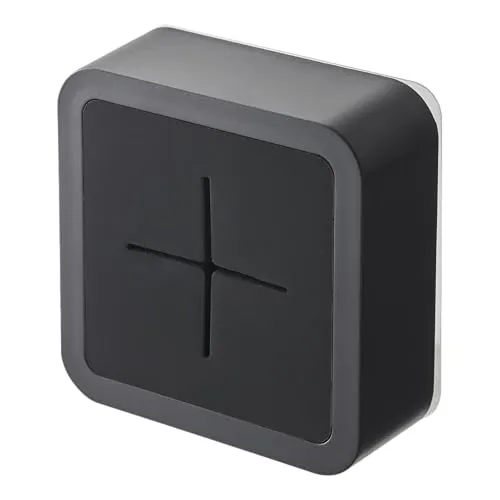 Yamazaki 5630 TOWER Klebehaken-Handtuchhalter, schwarz, ABS-Harz/Silikon, minimalistisch, 5.5 x 2.3 x 5.5 cm