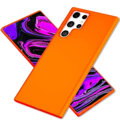 NALIA Neon Silikonhülle für Samsung Galaxy S24 Ultra in orange von NALIA