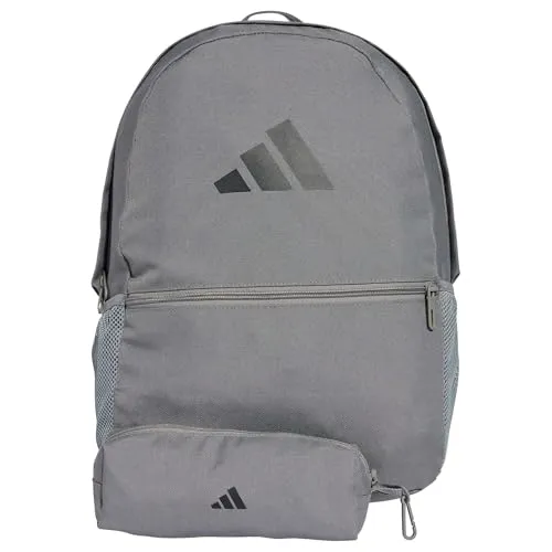 adidas Federmäppchen und Rucksack Set - Grethr/Black, JD3092 - Praktisches Rucksack-Set mit 23,25 l Volumen, ideal für Schule und Freizeit. Aus 100 % recyceltem Polyester, mit zusätzlicher Reißverschlusstasche für optimalen Stauraum.