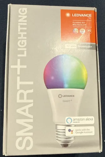 Ledvance Smarte LED-Lampe E27 RGB Dimmbar 9W - LED-Lampe mit WiFi-Technologie, steuerbar über die Smart+ App und Sprachassistenten. Bietet 16 Millionen Farben und Dimmfunktion für jede Stimmung.