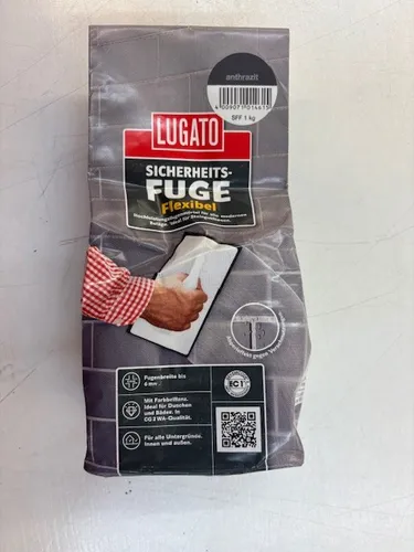 Lugato Sicherheitsfuge Flexibel Flexfugenmörtel bis 6 mm Anthrazit 1 kg