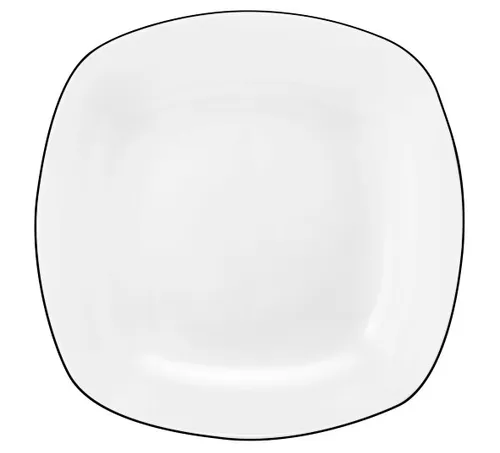 Porzellan - Lido Black Line - Suppenteller eckig 21 cm