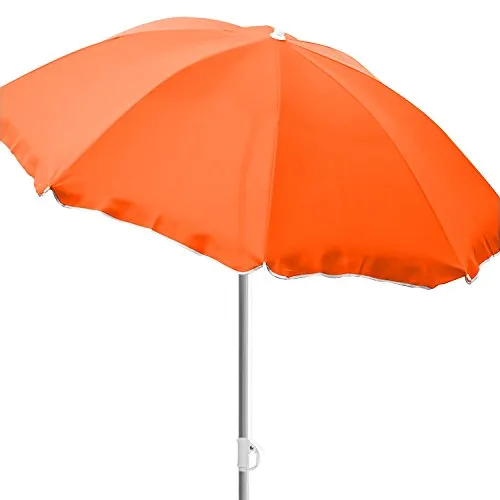 Mojawo Sonnenschirm Strandschirm Campingschirm Schirm Gartenschirm knickbar Polyester Ø1,80m UV Schutz, Farben:Orange