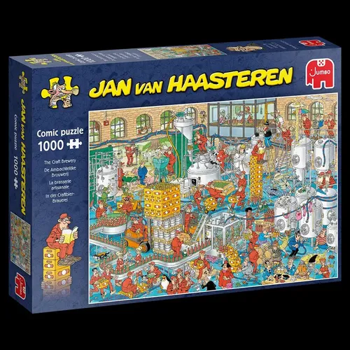 Jumbo 20064 Jan van Haasteren Puzzle - Klassisches 2000 Teile Puzzle mit Comic-Motiv aus der Craftbier-Brauerei, ideal für Puzzle-Fans ab 14 Jahren und ein tolles Erlebnis für die ganze Familie.