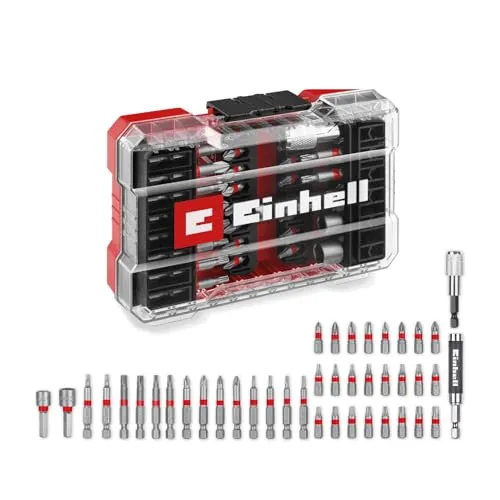 Einhell M-CASE 42-tlg. Bit-Set - Werkzeug-Set mit robusten 25-mm- und 50-mm-Bits aus S2 Stahl, Schnellwechselbithalter und praktischer Aufbewahrungsbox für maximale Flexibilität und Ordnung.