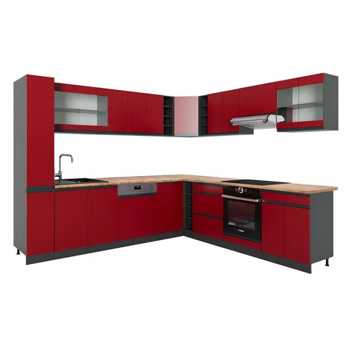 Vicco Winkelküche R-Line J-Shape, Rot/Anthrazit in rot von Vicco