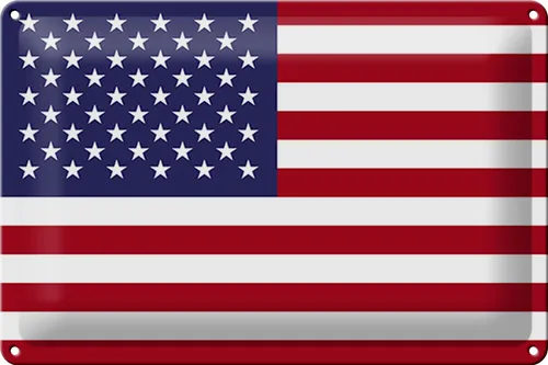 Blechschild Flagge Vereinigte Staaten 30x20cm United States Deko Schild tin sign