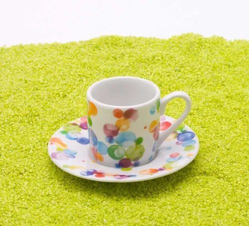 Könitz Porzellan Espresso Tasse & Untertasse Colourful Cast Bubbles 85ml