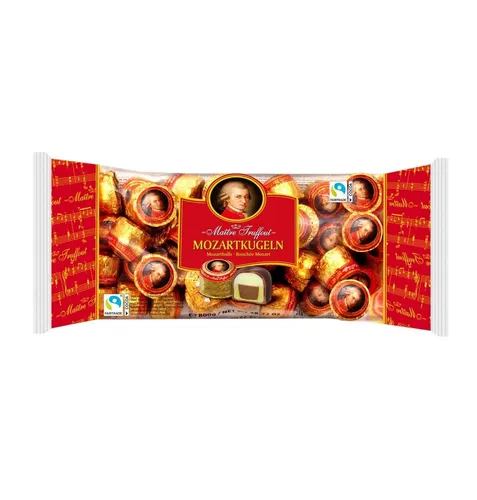 Produktbild Mozartkugeln gefüllt mit Pistazienmarzipan Haselnussnougat 800 g