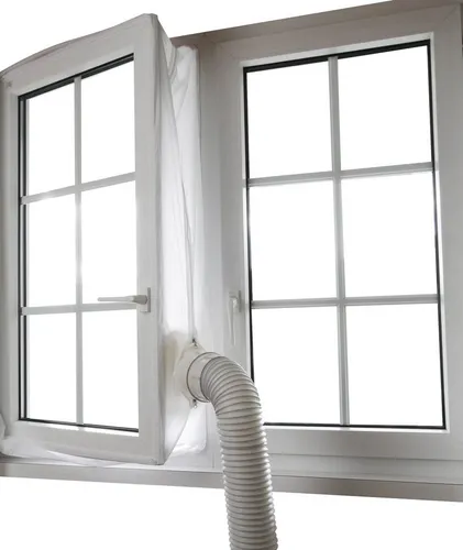 Sonnenkönig Fenster-Set Erweiterung Fensterkit - Klimageräte-Halterungen, max. Umfang 4m, einfache Montage und bis 40° waschbar, für eine ruhige Nacht ohne Moskitos, auch für Dachfenster geeignet.