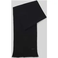 BOSS Herren Albas Schal aus nachhaltiger Schurwolle in schwarz von BOSS