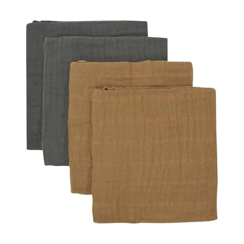 Pippi Unisex Baby 4er Pack Stoffwindeln, Spucktücher, Kuscheltücher oder Windeltücher, Geeignet Badebekleidungsset