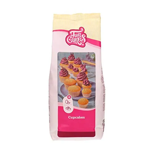 FunCakes Mix für Cupcakes: Einfach zu verwenden, perfekt gleichmäßige Cupcakes, Mini Cupcakes oder Laibkuchen, Vanillegeschmack, Konditorqualität, Halal., 1 kg