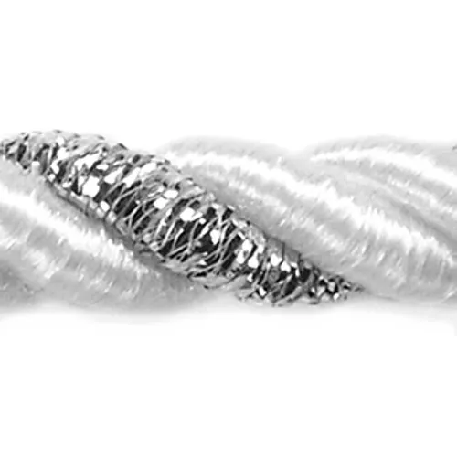 ab 10,0 m Lurexkordel Ø 7mm Weiß Silber (0,79 €/m) Dekokordel Bastelkordel