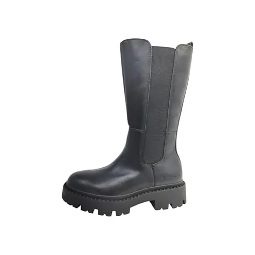 Tom Tailor Damen 8490140012 Mode-Stiefel, Black, 39 EU - Wanderschuhe mit klassisch modernem Design, warm gefüttert und ideal für kalte Tage.