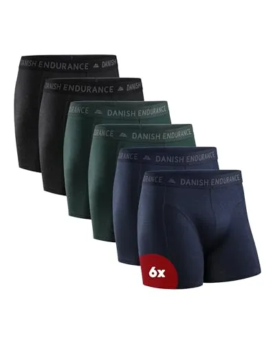 DANISH ENDURANCE 6er Pack Boxershorts Herren - Bequeme Baumwolle, Stretch, Mehrfarbig XXL - Bequeme Boxershorts aus weicher, atmungsaktiver Baumwolle für ganztägigen Komfort. Mit elastischem Bund und glatten Nähten für eine perfekte Passform. Ideal im Multipack für jeden Tag.