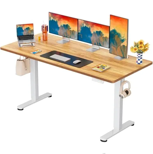 ErGear Höhenverstellbarer Schreibtisch 160x80cm 4-Speicher Geteilte Platte