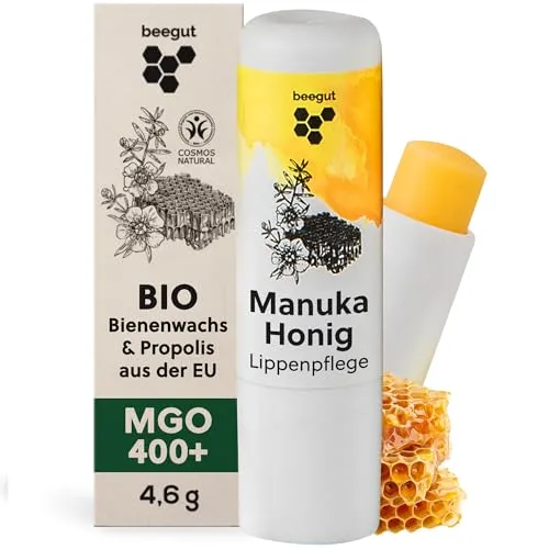 beegut Manuka Lippenpflege – Intensiver Lippenbalsam mit MGO 400+, Propolis & Bienenwachs