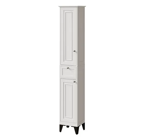 Vicco Hochschrank Vanity, Weiß, 32 x 175 cm - Hochschrank für das Badezimmer, der modernen Stil mit praktischem Stauraum kombiniert. Ideal für kleine Bäder, um Handtücher und Pflegeprodukte ordentlich zu verstauen.