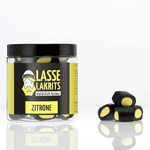LASSE LAKRITS® | Dose Lakritz Zitrone 1 Dose (165 g) in schwarz von Lasse Lakrits