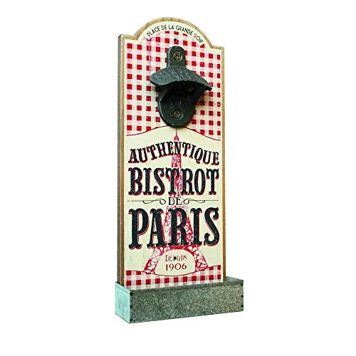 Natives 211158 Bistrot de Paris Flaschenöffner Holz/Metall Mehrfarbig 12 x 12 x 30 cm