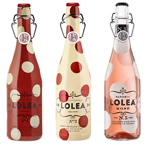 Lolea Sangria 3 Sorten Set - Erleben Sie die Fiesta - Rotwein Set mit 3 Sorten: Rosé N°5, Weiß N°2 und Rot N°1, perfekt für sommerliche Feiern. Genießen Sie Lolea kühl mit Eis für unvergessliche Momente.