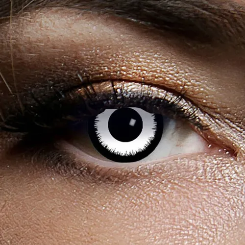 Farbig Weiß Kontaktlinsen 3 Monate King of Halloween Angelic Halloween Fastnacht