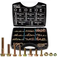 CCLIFE 280tlg Flanschschrauben Set DIN 6921 6923 mit Muttern M5 M6 M8