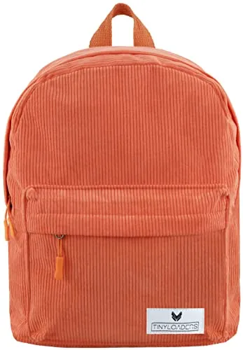 Tinyloaders Damen Rucksack Kord Daypack Cord Backpack Freizeitrucksack Freizeit Citytasche Arbeit Schule kleiner Cityrucksack Reisen Wandern, Orange