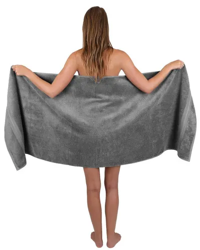 Betz Saunatuch XXL Gold - 100% Baumwolle, anthrazitgrau - Luxuriöses Saunatuch 70x200 cm aus 100% Baumwolle, 600g/m², besonders dick und saugstark. Ideal für höchsten Komfort in der Sauna oder im Bad.