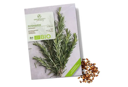 Growgreens Kräutersamen BIO Rosmarin Samen - Heilkräuter Saatgut aus bio. Anbau (40 Korn)