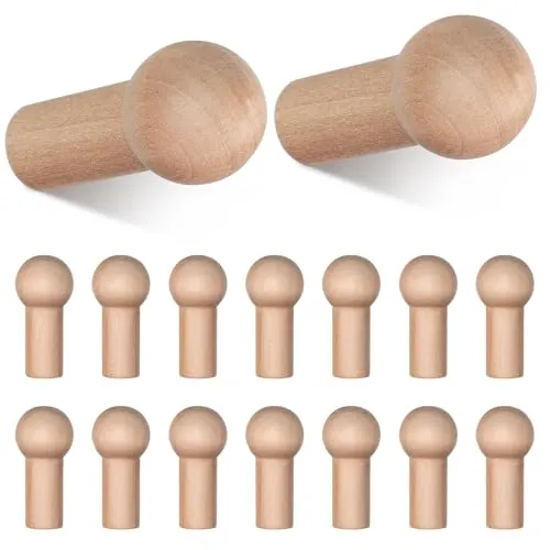Yardwe 25 Stück Holz Haken, Wandhaken, Kleiderhaken, Garderobenhaken, Huthaken, Türhaken, 5.2 * 2.5 * 1.5Cm, Für Kleidung Und Handtücher